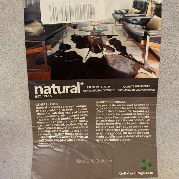 Genuine Natural Pink Skin Cowhide Rug Area Rug ) - Picture 9 of 10